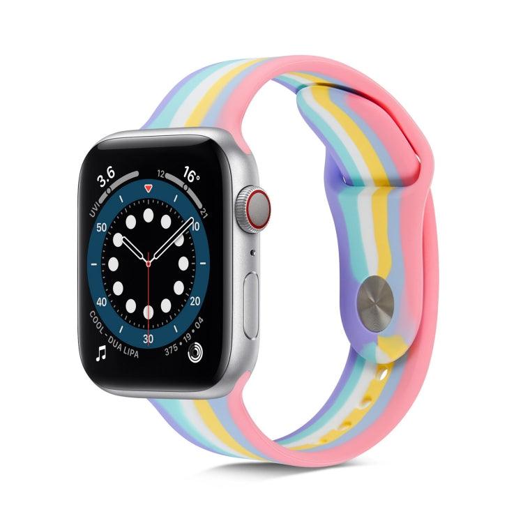 Rainbow Silicone Strap Watch Band Apple Watch Ultra 2, Ultra 1, Series 9, 8, 7, 6, SE, 49mm, 45mm, 44mm, 42mm