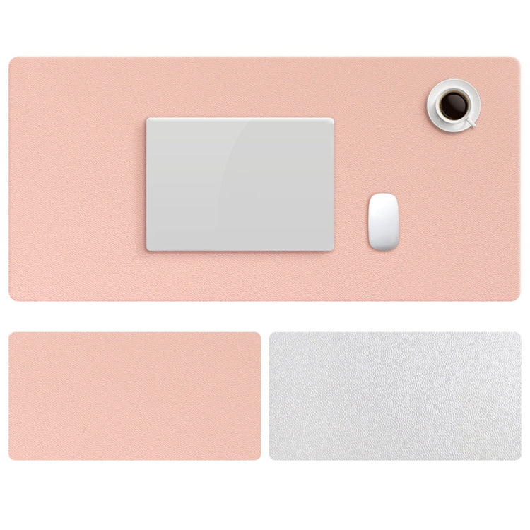 Double-sided PU Mouse Pad Table Mat, Size: 100 x 44cm (Pink+Silver)