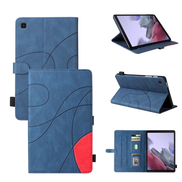 Samsung Galaxy Tab A7 Lite T225/T220 Dual-color Splicing Horizontal Flip PU Leather Case Cover with Holder & Card Slots (Blue)