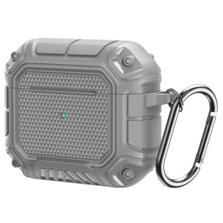 Diamond Shield Mecha TPU + PC Earphone Protective Case with Hook Apple AirPods 3 (Grey)