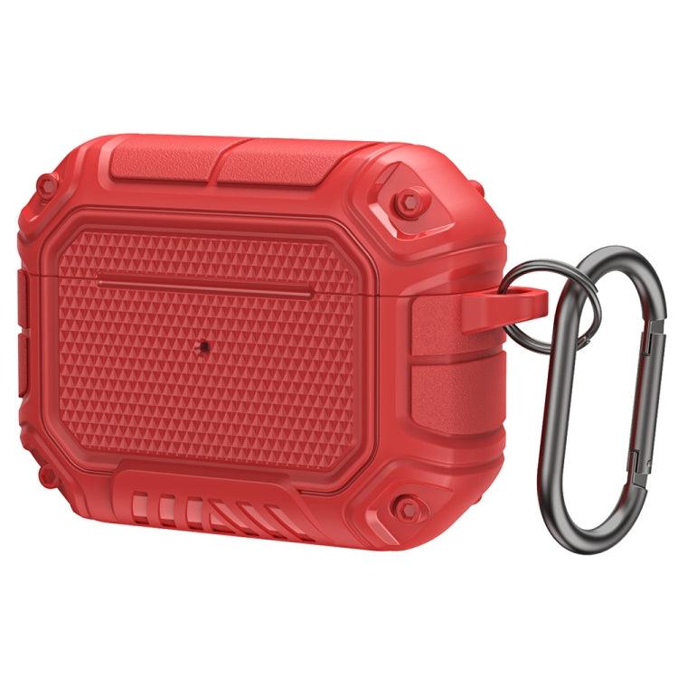 Diamond Shield Mecha TPU + PC Earphone Protective Case with Hook Apple AirPods Pro (Red)