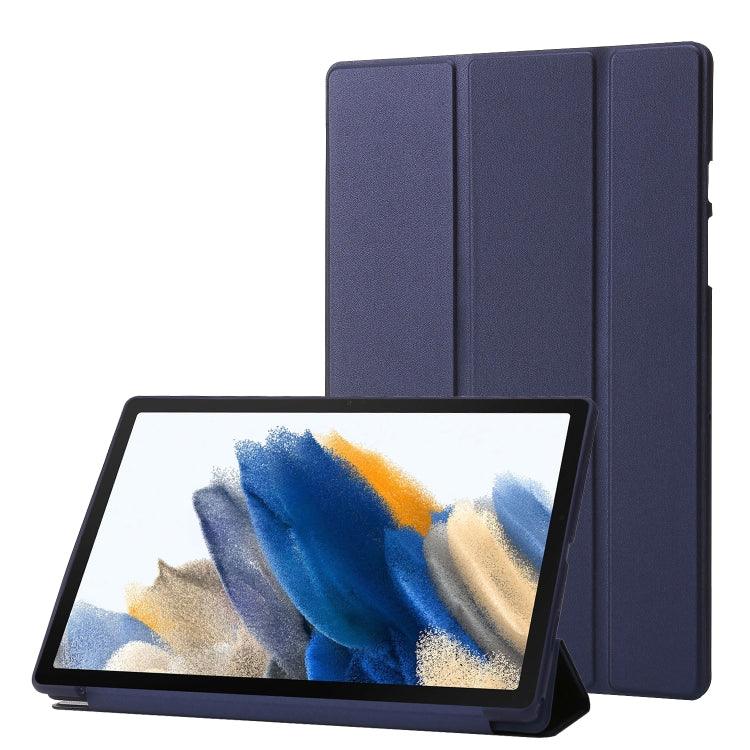 Samsung Galaxy Tab A8 10.5 2021 TPU Three-fold Horizontal Flip Leather Case Cover (Blue)