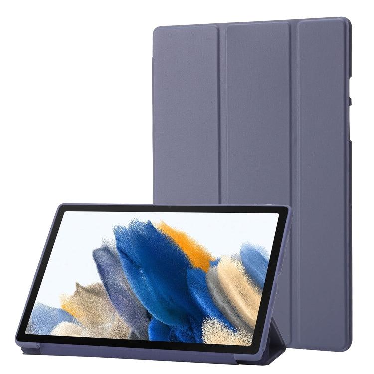 Samsung Galaxy Tab A8 10.5 2021 TPU Three-fold Horizontal Flip Leather Case Cover (Lavender Grey)