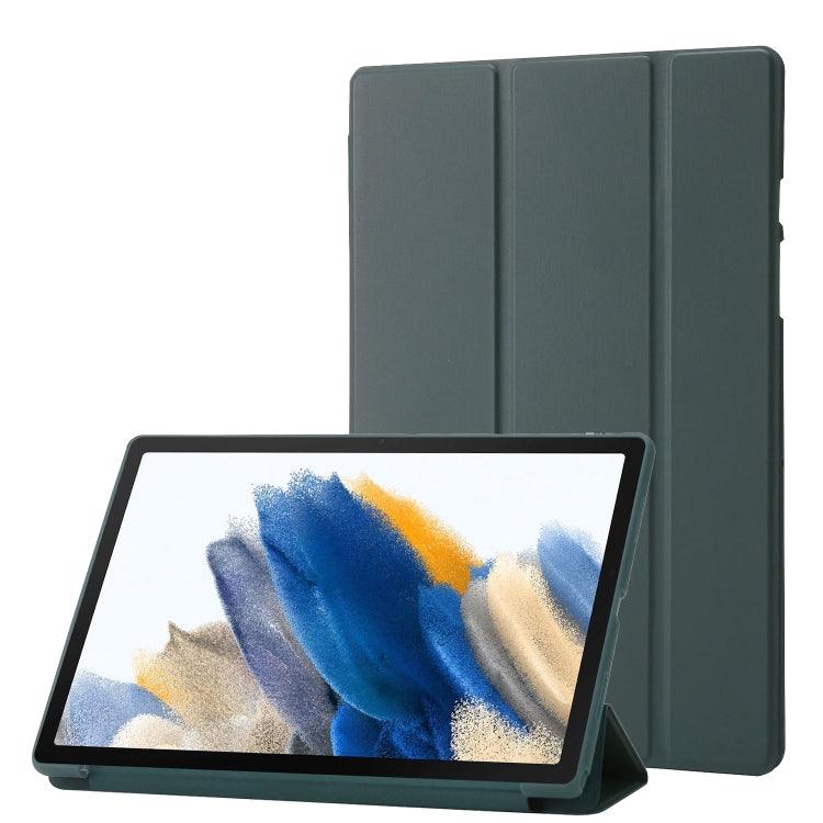 Samsung Galaxy Tab A8 10.5 2021 TPU Three-fold Horizontal Flip Leather Case Cover (Green)