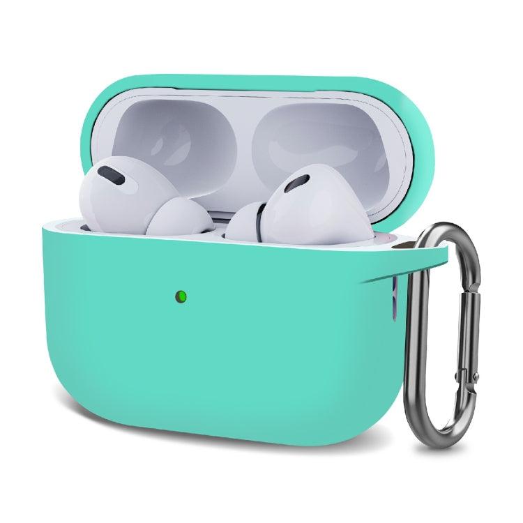 Silicone Thickening Wireless Earphone Protective Case with Hook Apple AirPods Pro 2 (Mint Green)