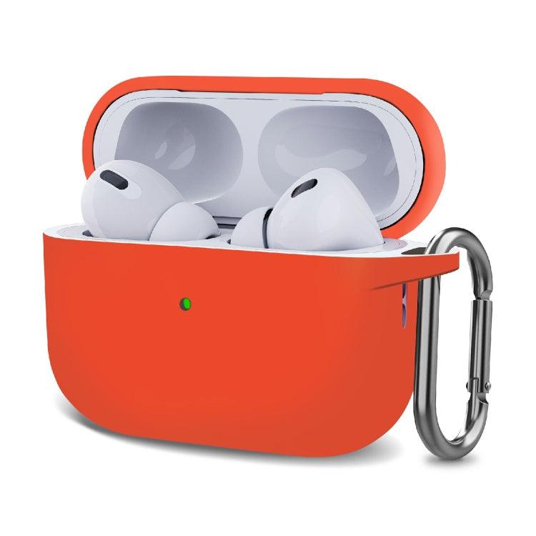 Silicone Thickening Wireless Earphone Protective Case with Hook Apple AirPods Pro 2 (Orange)