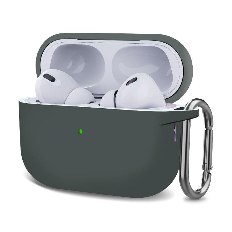 Silicone Thickening Wireless Earphone Protective Case with Hook Apple AirPods Pro 2 (Advanced Grey)