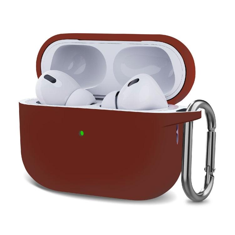 Silicone Thickening Wireless Earphone Protective Case with Hook Apple AirPods Pro 2 (Vermilion)