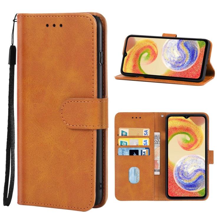 Samsung Galaxy A04 Leather Phone Case Cover (Brown)