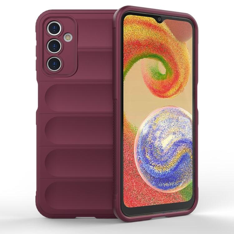 Samsung Galaxy A14 5G Magic Shield TPU + Flannel Phone Case Cover (Wine Red)