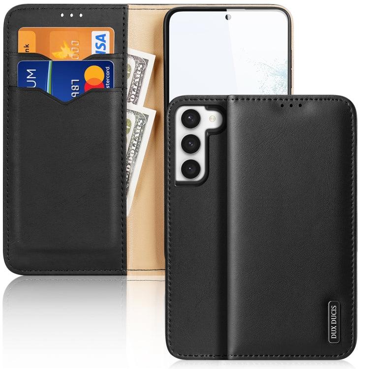 Samsung Galaxy S23+ 5G DUX DUCIS Hivo Series Cowhide Texture Leather Phone Case Cover (Black)