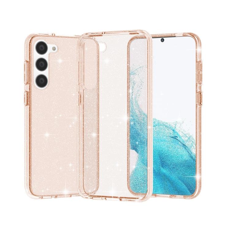 Samsung Galaxy S23+ 5G Shockproof Terminator Style Glitter Powder Phone Case Cover (Shiny Gold)