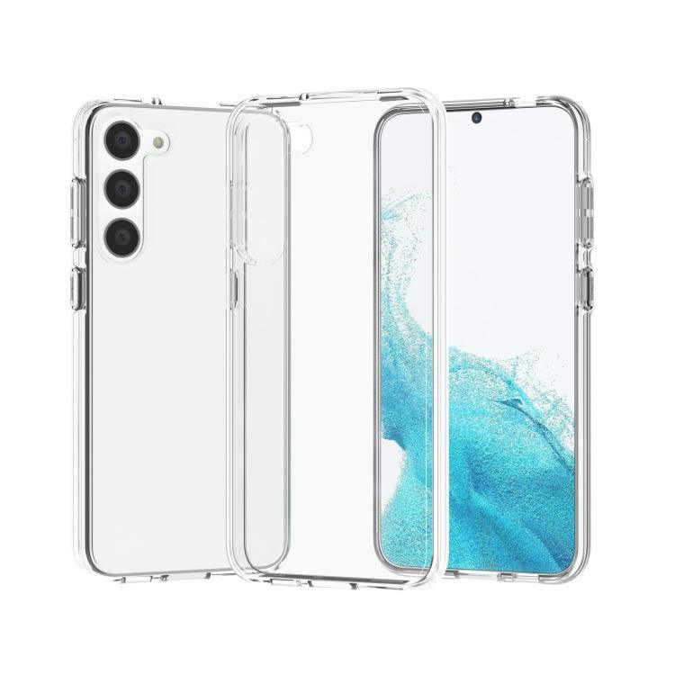 Samsung Galaxy S23+ 5G Shockproof Terminator Style Glitter Powder Phone Case Cover (Transparent White)