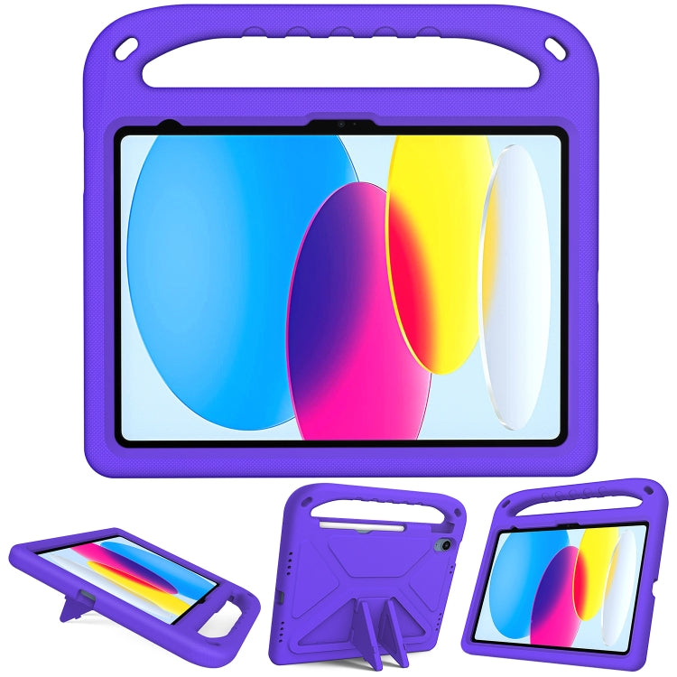 Apple iPad 11th Gen 2025, 10th Gen 10.9 2022 Handle Portable EVA Shockproof Tablet Case Cover (Purple)