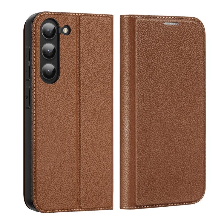Samsung Galaxy S23+ 5G DUX DUCIS Skin X2 Series Horizontal Flip Leather Phone Case Cover (Brown)