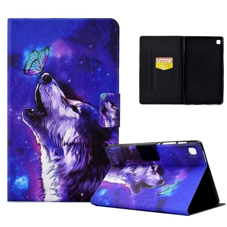 Apple iPad 10.2 / Air 10.5 2019 / Pro 10.5 2017 Electric Pressed TPU Smart Leather Tablet Case Cover (Butterfly Wolf)