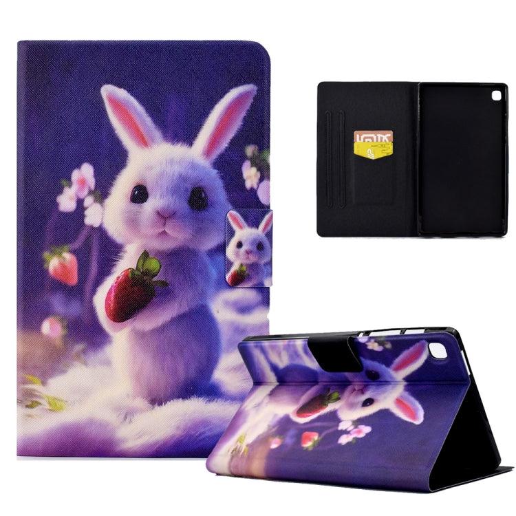 Apple iPad 10.2 / Air 10.5 2019 / Pro 10.5 2017 Electric Pressed TPU Smart Leather Tablet Case Cover (Strawberry Bunny)
