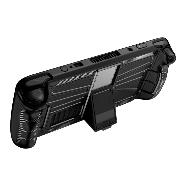 Steam Deck Shockproof PC + TPU Game Console Protective Case Cover with Holder (Black)