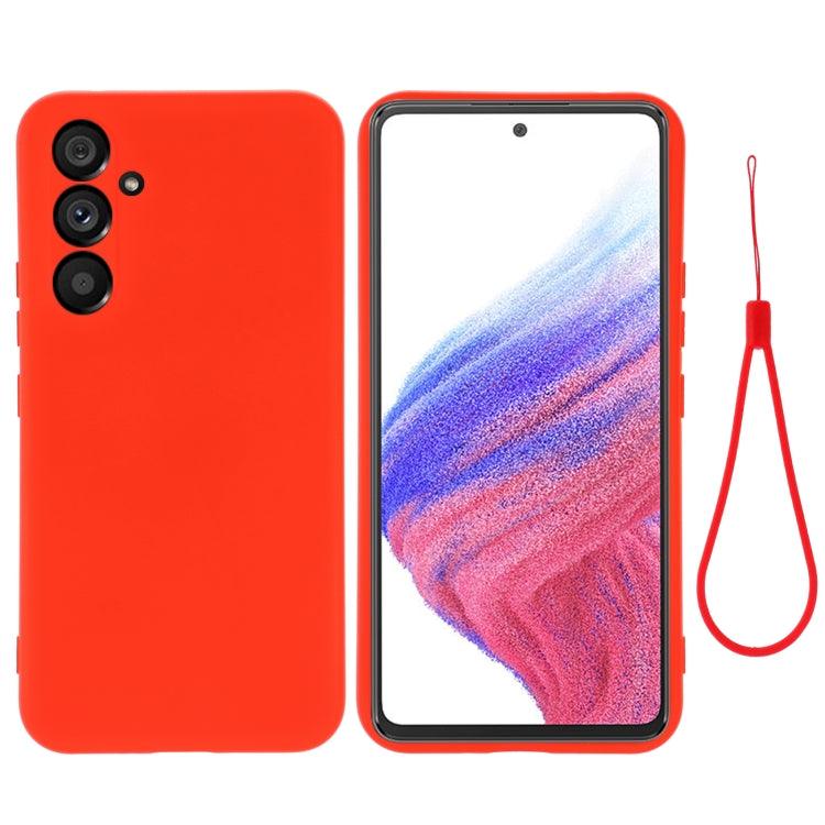 Samsung Galaxy A54 5G Color Liquid Silicone Phone Case Cover (Red)