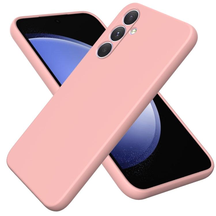 Samsung Galaxy A54 5G Color Liquid Silicone Phone Case Cover (Pink)