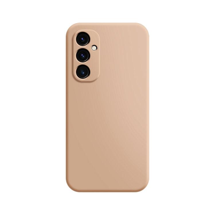 Samsung Galaxy A34 5G Imitation Liquid Silicone Phone Case Cover (Apricot)