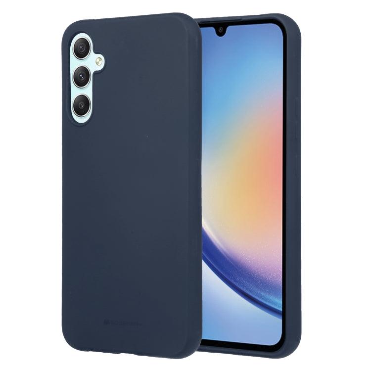 Samsung Galaxy A34 5G GOOSPERY SOFT FEELING Liquid TPU Soft Phone Case Cover (Dark Blue)