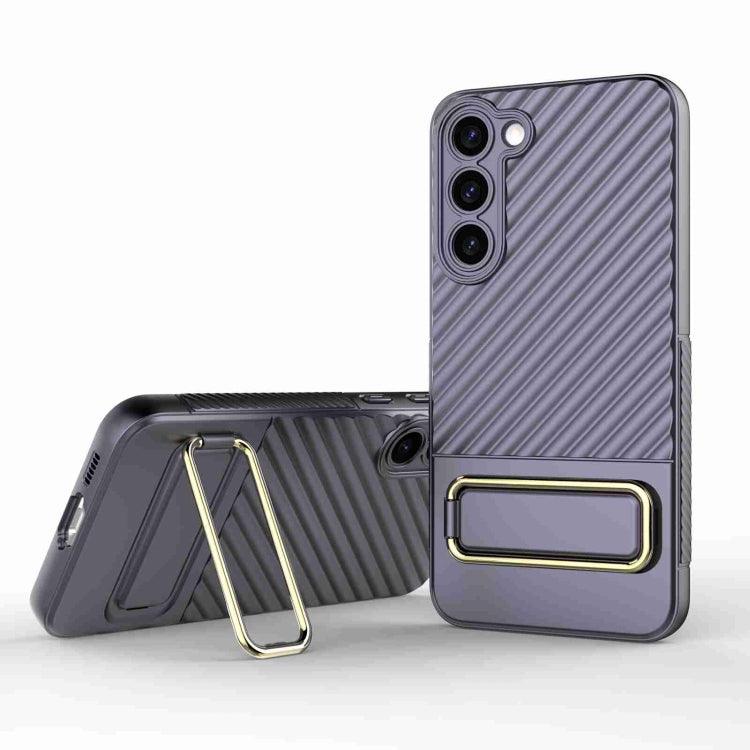 Samsung Galaxy S23 5G Wavy Textured Phone Case Cover (Purple)