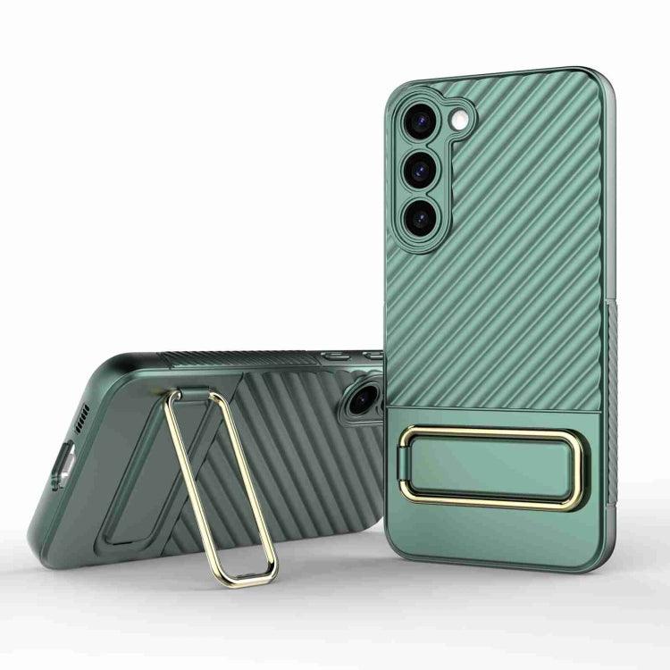 Samsung Galaxy S23 5G Wavy Textured Phone Case Cover (Green)