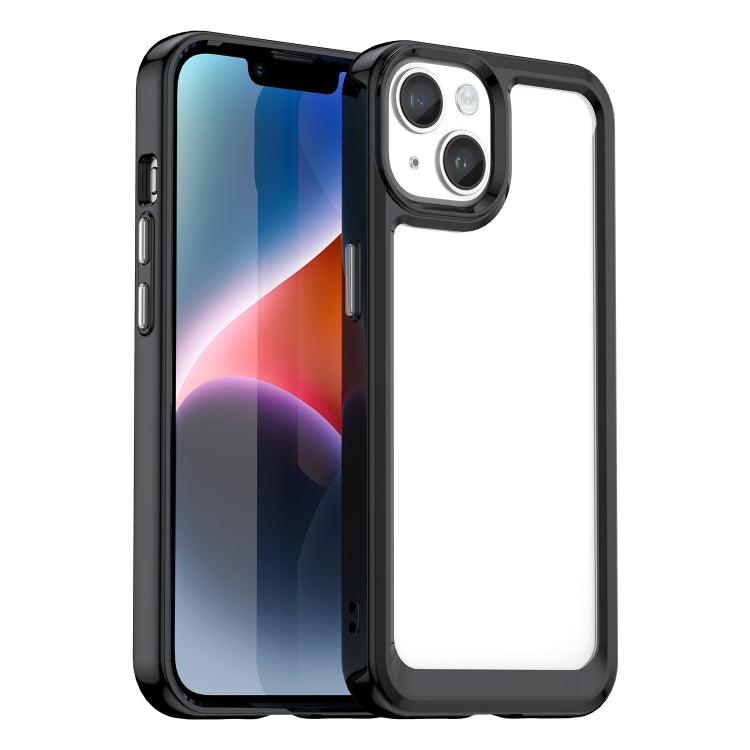 Apple iPhone 15 Colorful Series Acrylic + TPU Phone Case Cover (Black)