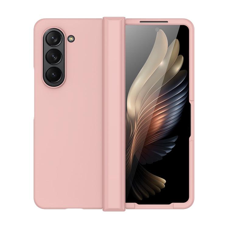 Samsung Galaxy Z Fold5 Skin Feel PC Phone Case with Hinge (Pink)