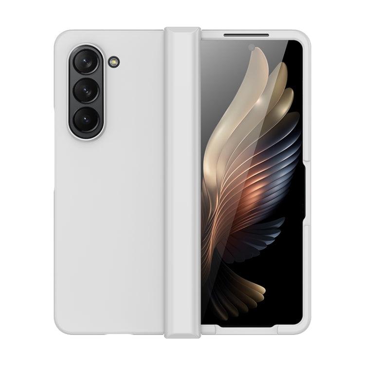 Samsung Galaxy Z Fold5 Skin Feel PC Phone Case Cover with Hinge (White)