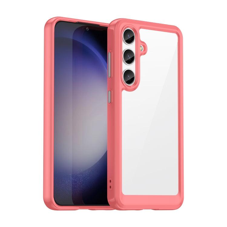 Samsung Galaxy S24 5G Colorful Series Acrylic + TPU Phone Case Cover (Red)