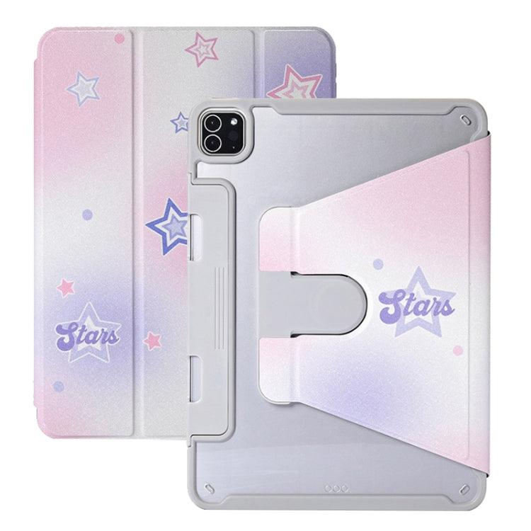 Apple iPad Pro 11 2022 / 2021 / 2020 Split Drawer Rotation Painted Leather Smart Tablet Case Cover (Stars)