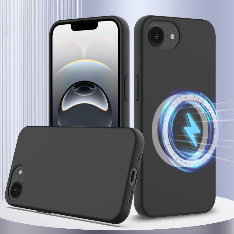 Apple iPhone 16e Shockproof Silicone Magsafe Phone Case Cover (Black)