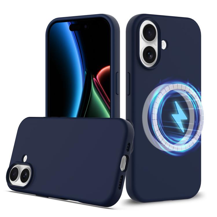 Shockproof Silicone MagSafe Phone Case for Apple iPhone 17 - Navy Blue