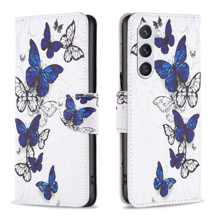 Samsung Galaxy S24 5G Colored Drawing Pattern Leather Phone Case Cover (Butterflies)