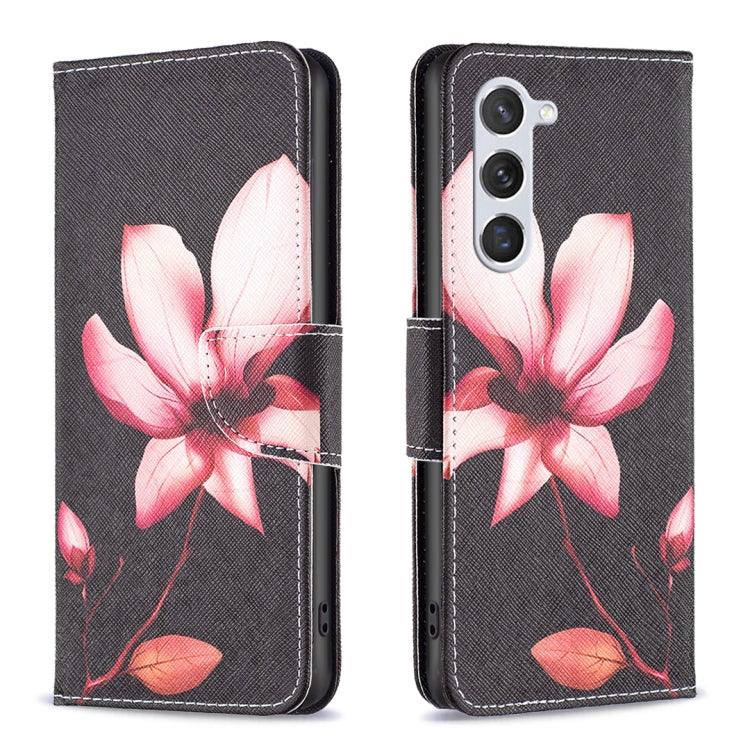 Samsung Galaxy S24 5G Colored Drawing Pattern Leather Phone Case Cover (Lotus)