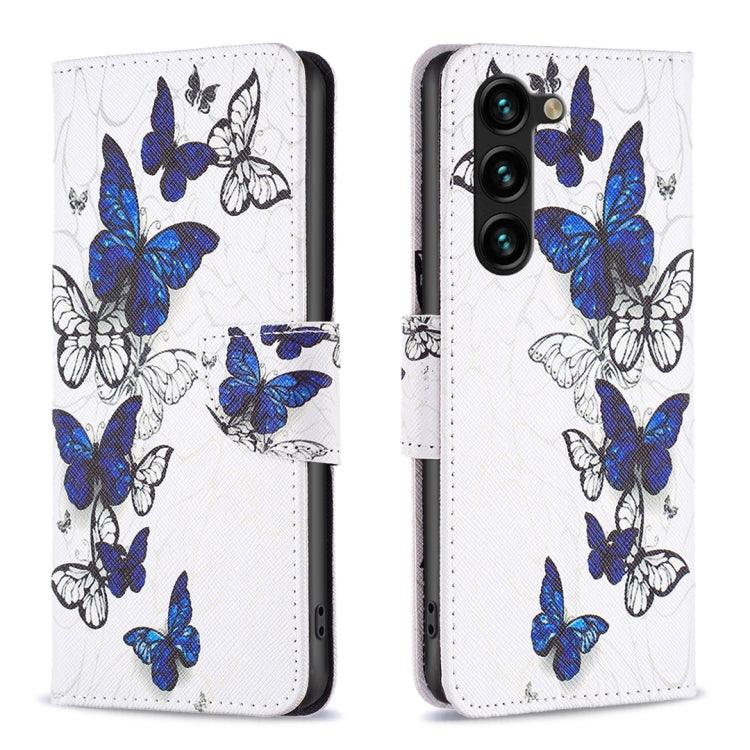 Samsung Galaxy S24+ 5G Colored Drawing Pattern Leather Phone Case Cover (Butterflies)