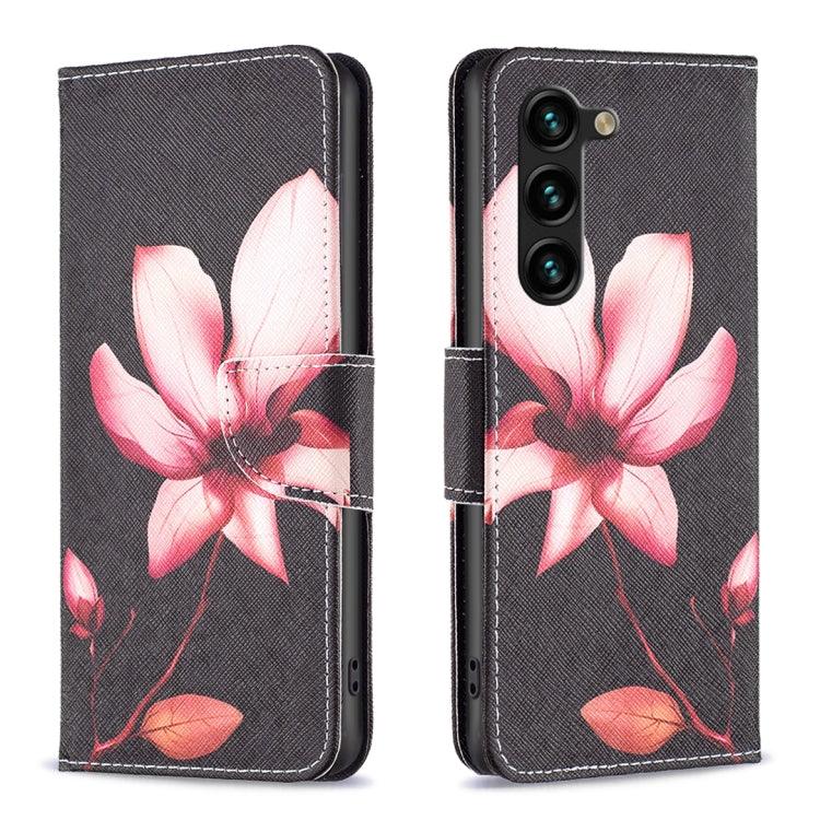 Samsung Galaxy S24+ 5G Colored Drawing Pattern Leather Phone Case Cover (Lotus)