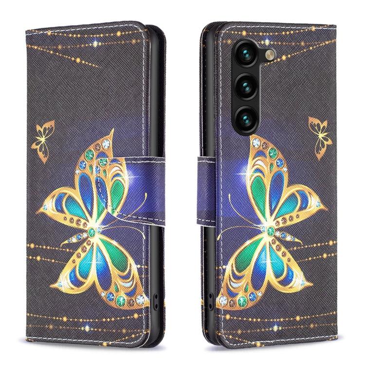 Samsung Galaxy S24+ 5G Colored Drawing Pattern Leather Phone Case Cover (Big Butterfly)