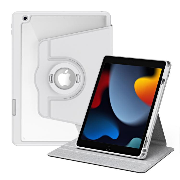 Apple iPad 10.2 2021 2020 2019 Acrylic 360 Rotation Detachable Leather Tablet Case Cover (Grey)