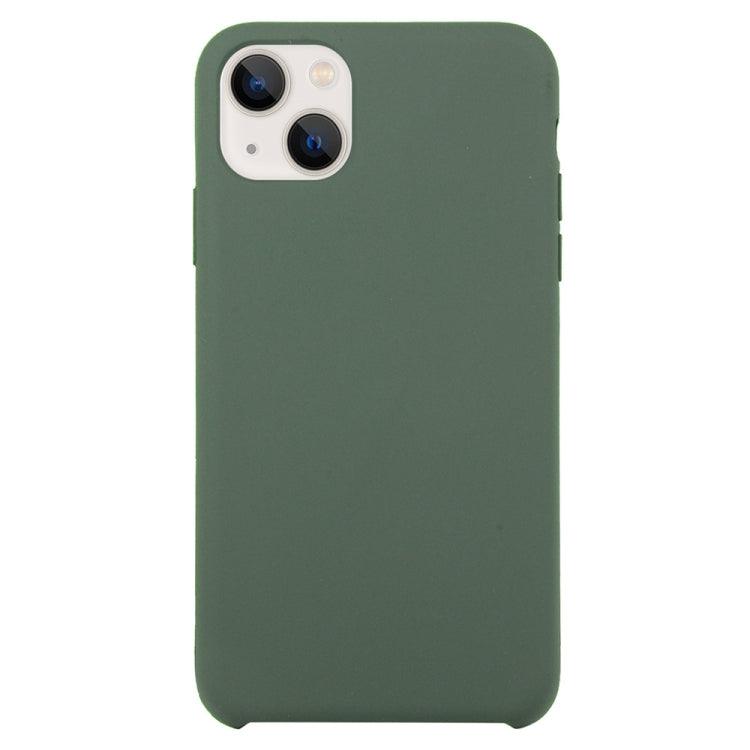 Solid Silicone Phone Case Cover Apple iPhone 15 (Dark Green)