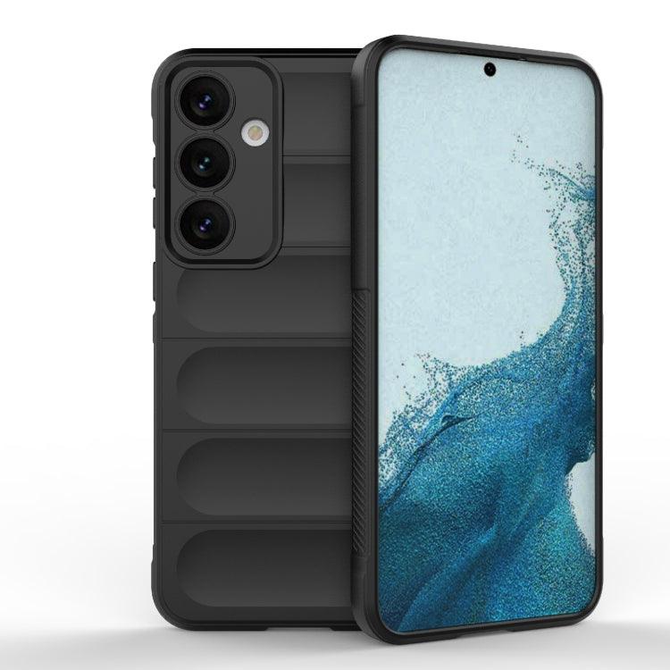 Samsung Galaxy S24+ 5G Magic Shield TPU + Flannel Phone Case Cover (Black)