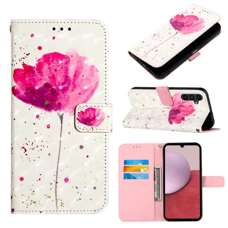 Samsung Galaxy A05s 3D Painting Horizontal Flip Leather Phone Case Cover (Flower)
