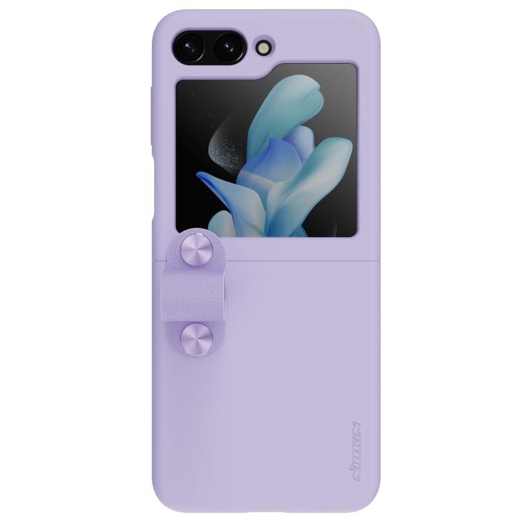 Samsung Galaxy Z Flip5 NILLKIN Skin Feel Liquid Silicone Phone Case With Finger Strap (Purple)