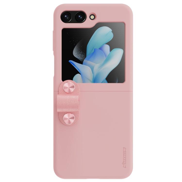 Samsung Galaxy Z Flip5 NILLKIN Skin Feel Liquid Silicone Phone Case With Finger Strap (Pink)