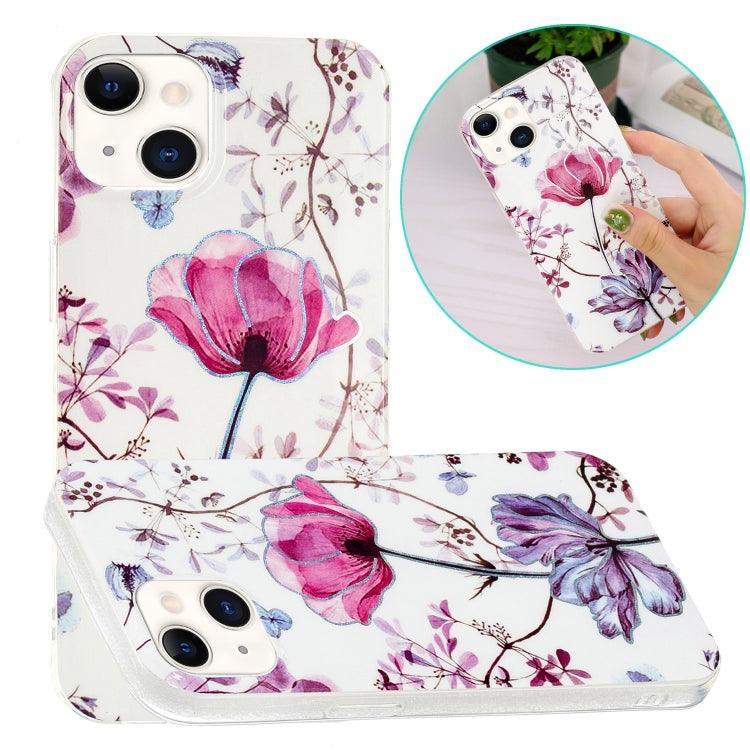 Electroplating Soft TPU Phone Case Cover Apple iPhone 15 Plus (Lotus)