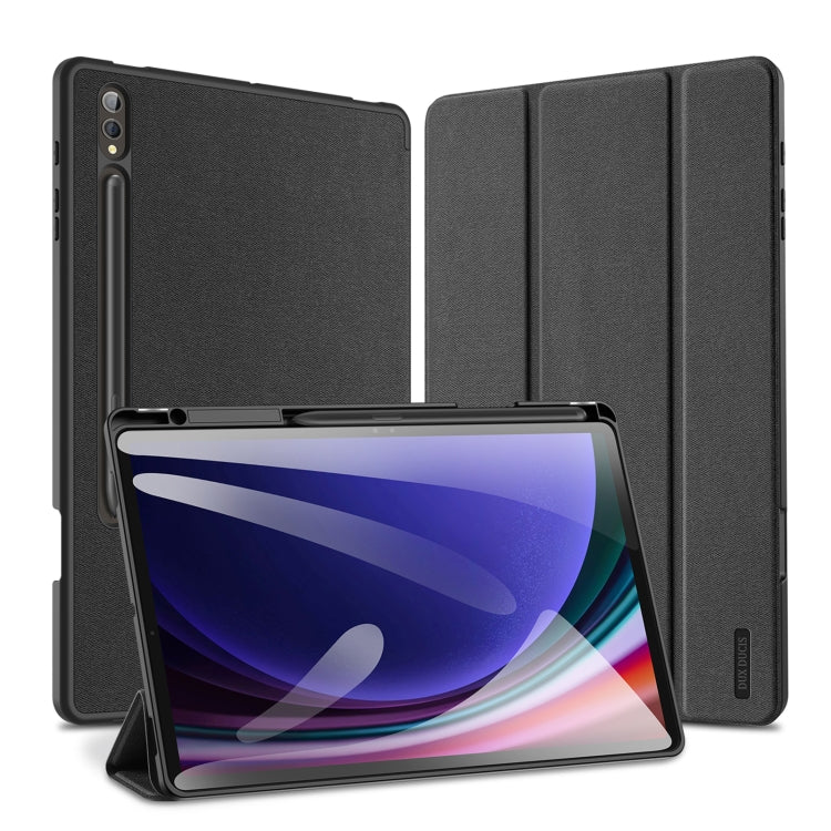 Samsung Galaxy Tab S10+ DUX DUCIS Domo Series Magnetic Flip Leather Tablet Case Cover (Black)