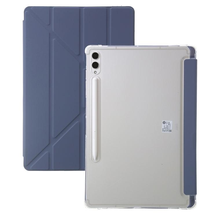 Samsung Galaxy Tab S9 Clear Acrylic Deformation Leather Tablet Case Cover (Lavender)