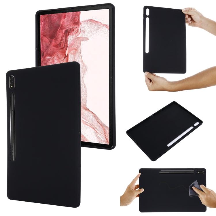Samsung Galaxy Tab S9 FE+ Pure Color Liquid Silicone Shockproof Tablet Case Cover (Black)